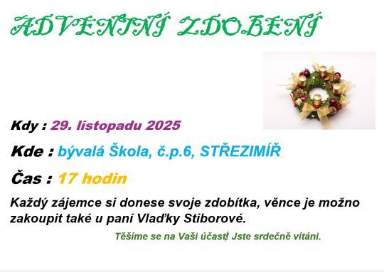 Adventní zdobení věnců 29.11.2025