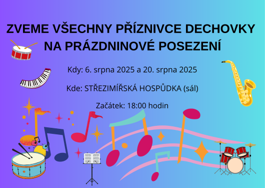 Prázdninové posezení s dechovkou 6.8. a 20.8.2025