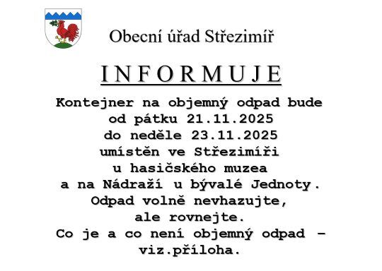Velkoobjemný odpad - podzim 2025