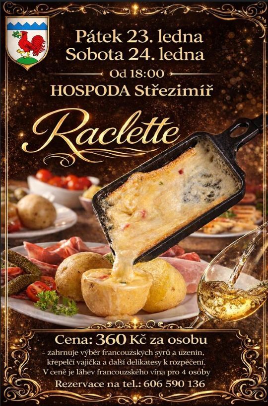 Raclette - Střezimířská hospůdka 23. a 24. ledna 2026 